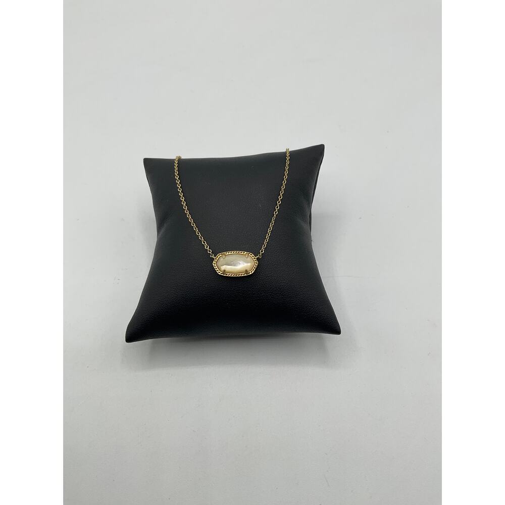 Kendra Scott Elisa Pendant Necklace, Gold Chain White Pendant
